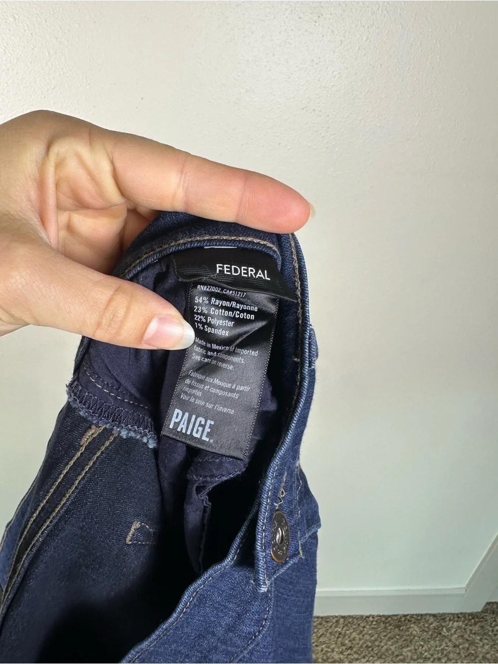 PAIGE Men 38 Classic Federal Slim Straight Denim Blue Jean